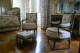 Interior de la Cámara de María Antonieta en el Pequeño Trianón.