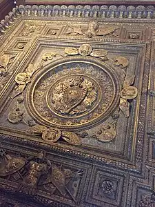 Techo renacentista del dormitorio del rey en el palacio del Louvre, obra de Francisque Scibecq de Carpi, 1556