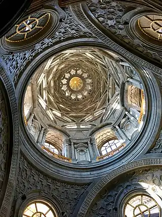 Interior de la cúpula de la capilla de la Sábana Santa