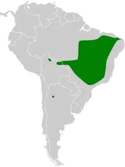 Distribución geográfica de la monterita crestada.