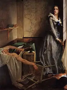 El asesinato de Marat, 1860; su única pintura histórica.