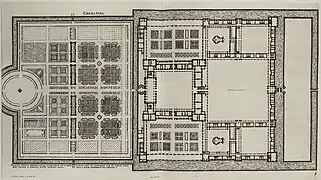 Planta del château y sus jardines