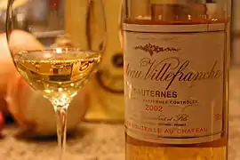 Un vaso de Sauternes.