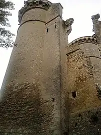 Ruinas de la torre oeste y del salón ceremonial.