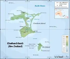 Mapa de las islas Chatham