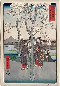 El dique de Sumida en la capital oriental (東都墨田堤, Tōto sumida tsutsumi?).