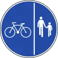 Superficie segregada biciclos - peatones