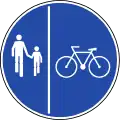 Superficie segregada peatones - biciclos