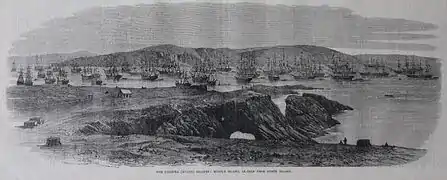 Las islas de guano de Chincha, Perú. 21 de febrero de 1863.