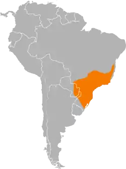 Distribución geográfica del saltarín azul.