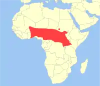 Distribución del cercopiteco Tántalo