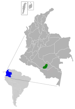 Distribución de Chlorostilbon olivaresi