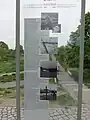 El monumento de Berliner Mauerweg a Chris Gueffroy, mirando desde Chris-Gueffroy-Allee, a unos cientos de metros de donde intentó escapar en 1989.