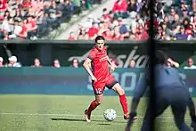 Sinclair jugando para el Portland Thorns en 2016