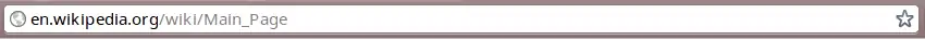 Barra de direcciones de Google Chrome al visitar la página principal de Wikipedia, tal y como se ve desde Google Chrome OS.