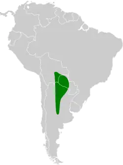 Distribución geográfica de la chuña de patas negras.