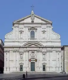 Fachada de la iglesia del Gesù (después de 1584), modelo habitual de las iglesias jesuitas.