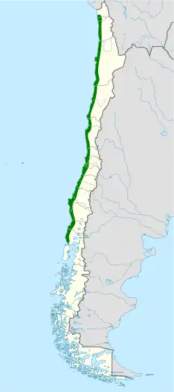 Distribución geográfica del churrete costero