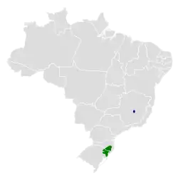 Distribución geográfica de la remolinera del Cipó.