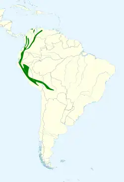 Distribución de Cinclus leucocephalus.