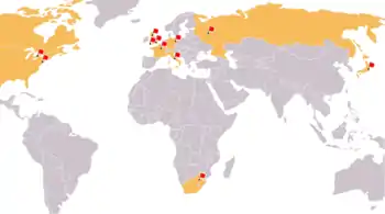 Ciudades participantes.