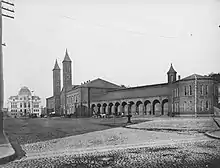 Ayuntamiento y la primera Union Station en 1885