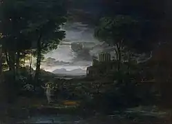 Paisaje con Jacob luchando con el ángel (1672), de Claudio de Lorena, Museo del Hermitage, San Petersburgo