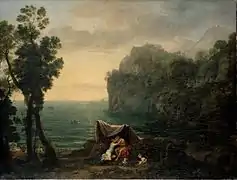 Paisaje costero con Acis y Galatea, de Claude Lorrain (1657)