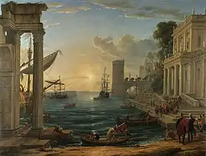 Puerto con el embarque de la Reina de Saba (1648), de Claude Lorrain, National Gallery de Londres.