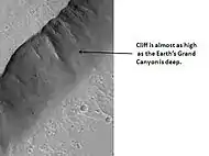 Acantilado en el sistema Kasei Valles