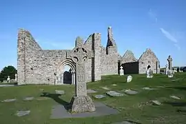 Clonmacnoise, el principal centro monástico irlandés.