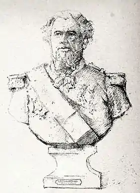 Georges Charles Cloue. Grabado reproduciendo un busto del vice-almirante.