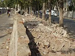 Derrumbe de paredes durante el Terremoto de Chile de 2010.