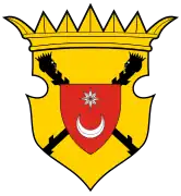 Escudo de Bosnia (S. XIV), recuperado por nacionalistas serbios en el siglo XIX.