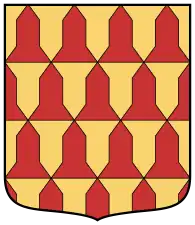 Verado (5) de gules y oro.