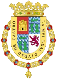 Escudo de Castro, capital actual de la provincia.