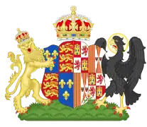 El Águila de San Juan como soporte en el Escudo de Catalina de Aragón, reina de Inglaterra.