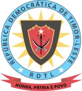 Primera versión del escudo de armas de Timor Oriental (2002-2007)