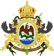 Escudo de armas del Segundo Imperio mexicano (1864).