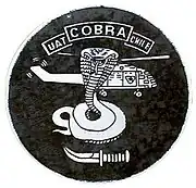 En la insignia de la Compañía de Comandos Cobra de la Brigada de Operaciones Especiales «Lautaro»