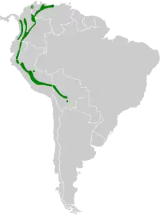 Mapa de distribución de la especie.