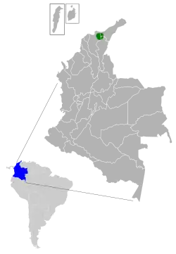 Distribución de Coeligena phalerata