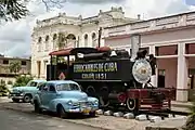 Colón train display model at Gonzalo of Quesada Street