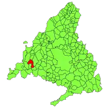 Extensión del término municipal dentro de la Comunidad de Madrid