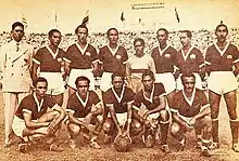 Atrás, de izquierda a derecha: Eduardo de Castro (dirigente), Antonio Julio de la Hoz, Gabriel "Vigorón" Mejía, Lucas Martínez, Andrés "Bolón" Acosta, Ricardo Granados, Isidro Joliani, Juan Quintero. Adelante: Lancaster de León, Roberto "Perro" Gámez, Luis González Rubio, Fulgencio Berdugo, Jesús "Mico" Zapata.