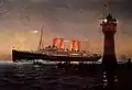 Postal con vista nocturna del Kaiser Wilhelm der Grosse (1905)