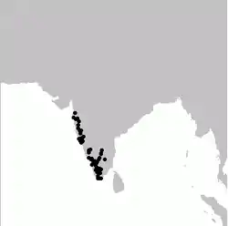 Distribución del Columba elphinstonii