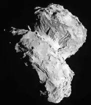 Vista del cometa desde Rosetta el 22 de agosto de 2014.