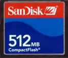 Tarjeta de memoria CompactFlash de tipo I (CF-I).