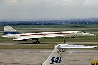 Concorde con cola de arrastre de onda 'alta'